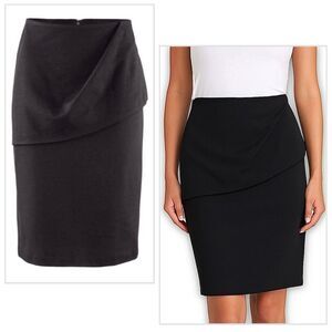 CAbi Overlay Pencil Skirt in Black